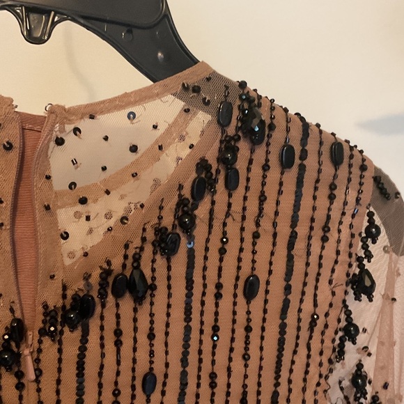 NBD. EMBELLISHED. Elegant Black and Tan One-Shoulder Dress MINISIZE XXS - Picture 11 of 14